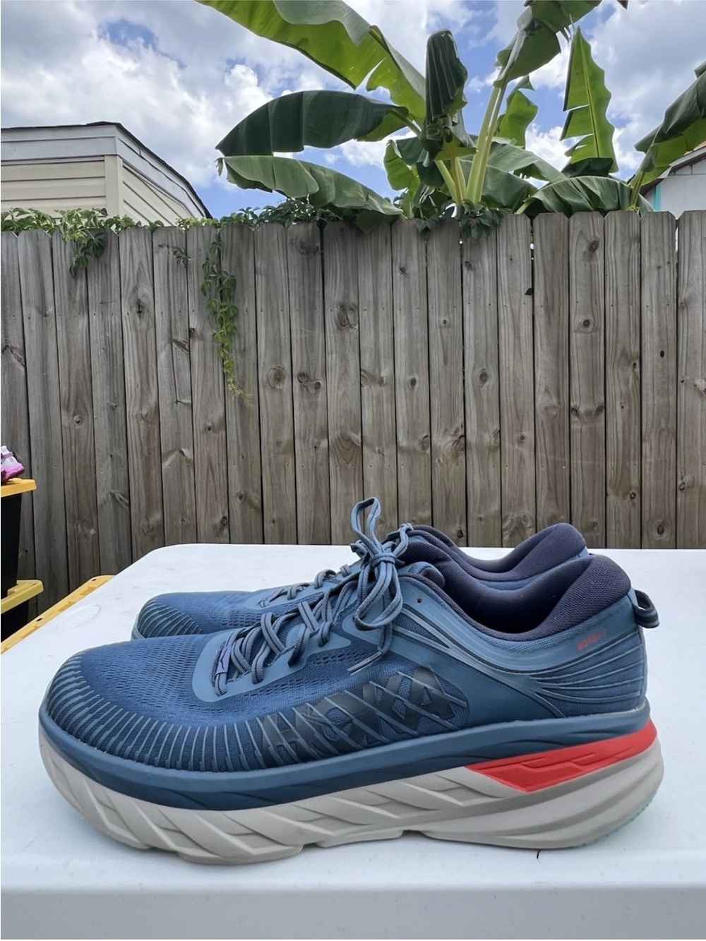 Men's HOKA Bondi 7 Blue Performance Running Shoes size 15